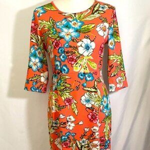 Acevog Peach Floral Shift Dress